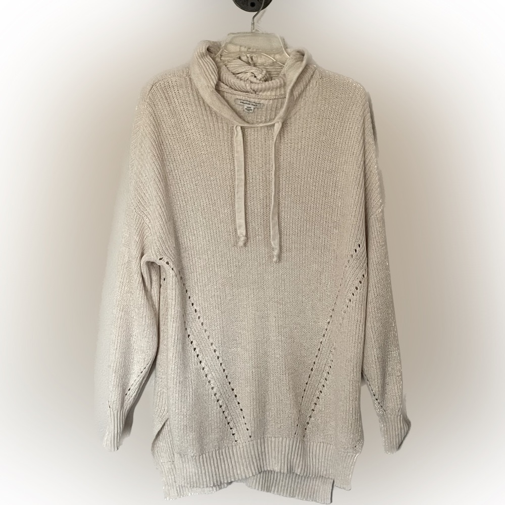 AMERICAN EAGLE Ivory Cream Hooded Oversized Sweater